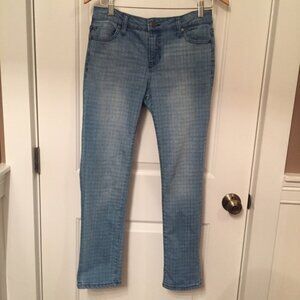 LIVERPOOL JEANS DENIM STRAIGHT LEG CROSSHATCH PRINT Size 4